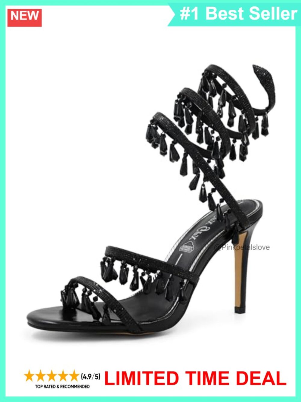 Rhinestone Ankle Wrap Stiletto Heeled Sandals Party Bridal Evening Shoes
